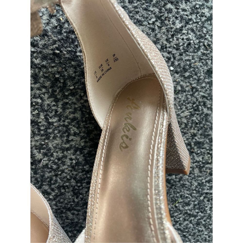 Ankis Sparkling Ankle-Strap Block Heel Sandals - Champagne - Picture 5 of 10